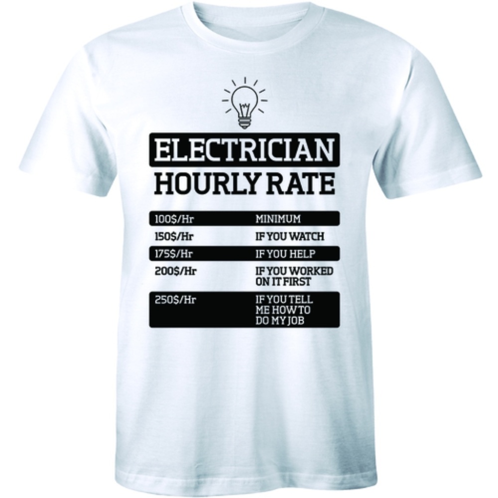 Electrician Hourly Rate Electrical Men's T-shirt - Picture 1 of 3